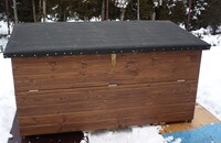 ﻿Venkovní dřevěná bedna na zahradní nářadí 195x95x105cm